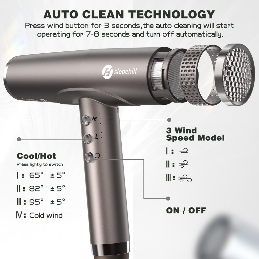 Super Powerful Hair Dryer-Coffee-colored