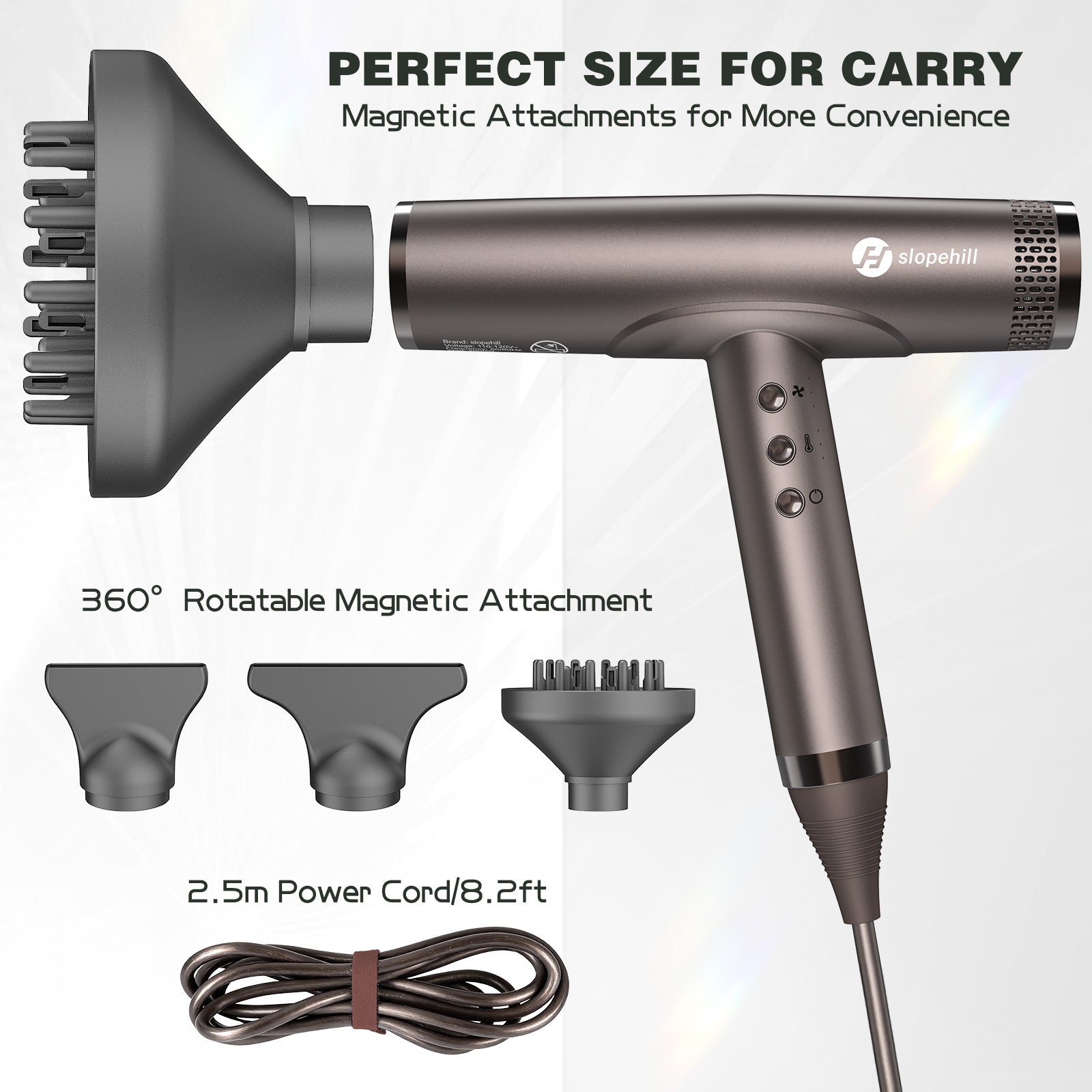 Super Powerful Hair Dryer-Coffee-colored